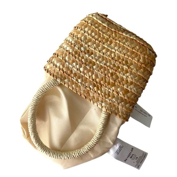 NWT Stylish Tan Woven Mini Tote Bag - Picture 9 of 9